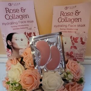 Clear Beauty Rose & Collagen Hydrating Face Mask + Under Eye Hydrogels